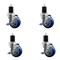 Service Caster 3.5'' SS Blue Poly Swivel 1-3/4'' Expanding Stem Caster Set with Brake, 4PK SCC-SSEX20S3514-PPUB-BLUE-TLB-134-4 - alternate 1
